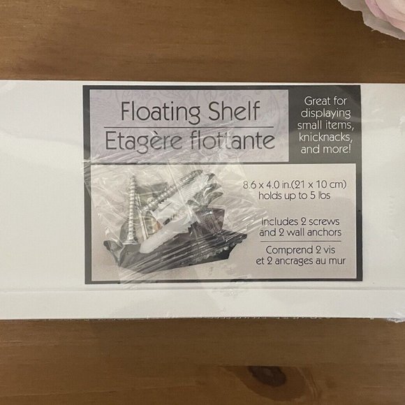 4 White Floating Wall Shelf Shelves w/ Hardware PVC 8.6 x 4 Holds 5 lbs - Picture 4 of 5